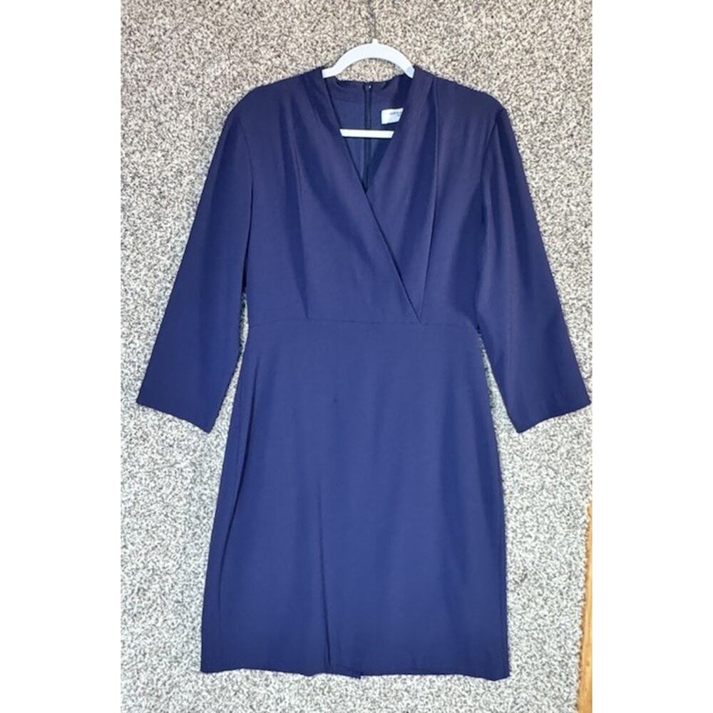 M.M.LaFleur Niko 2.0 Classic Navy Faux Wrap Dress Work Chic Capsule Wardrobe 10